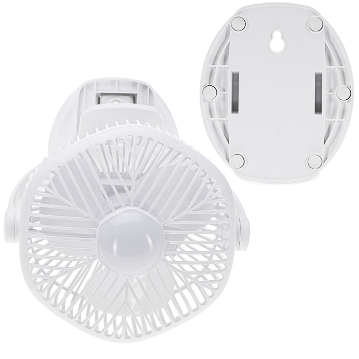 5"/12,7 cm-es akkumulátoros ventilátor klipsszel – USB / LED, AD 7335, Adler