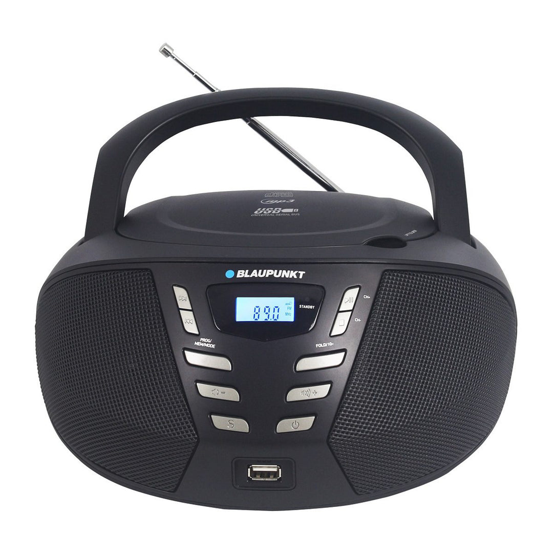 Blaupunkt boombox, CD/MP3/USB/AUX, LCD-kijelző, ébresztőóra funkció, FM-tuner, BB7BK