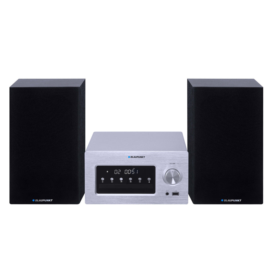 Blaupunkt mikrohifi, BT/AUX/CD/USB/MP3/FM, 40 állomás tárolása, LED-kijelző, 2x210 W teljesítmény, hangszínszabályozás, MS70BT