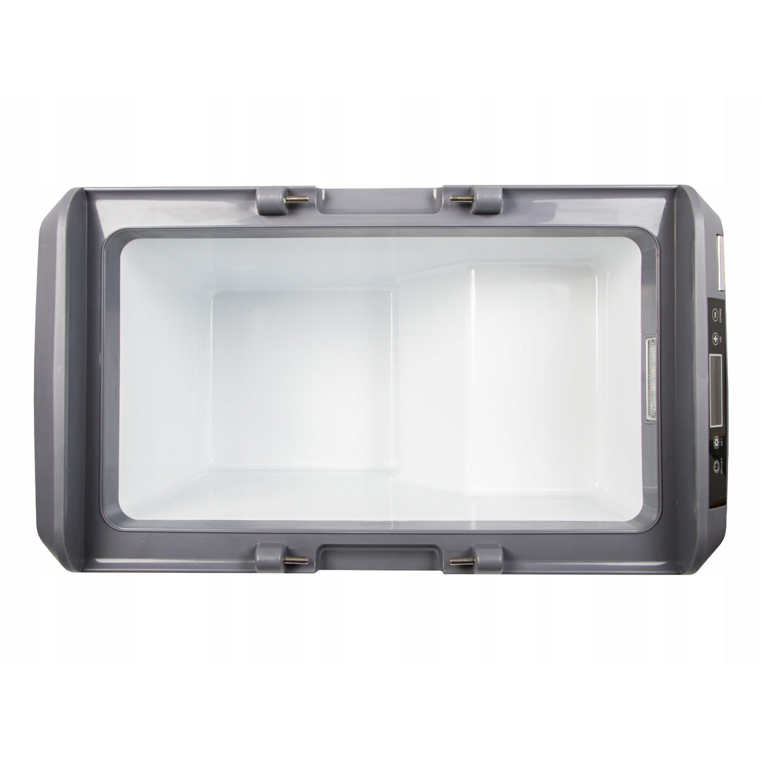 Blow kompresszoros autós hűtőtáska, 35 literes űrtartalom, érintőképernyős vezérlőpanel, 12 V, 24 V és 230 V, USB-C csatlakozó, 44-208#