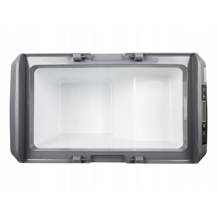 Blow kompresszoros autós hűtőtáska, 35 literes űrtartalom, érintőképernyős vezérlőpanel, 12 V, 24 V és 230 V, USB-C csatlakozó, 44-208#