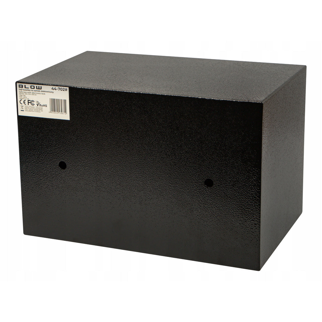 Blow elektronikus zárral ellátott széf, méretek: 31x20x20 cm, kulcsos és kódos zár, 44-702