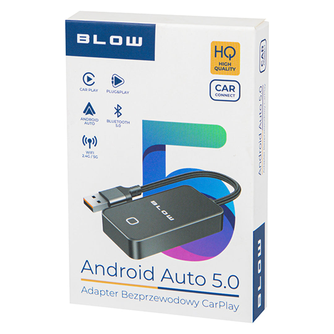 Blow univerzális CarPlay / Android Auto adapter, Bluetooth 5.0, energiafogyasztás 0,75 W, Plug & Play, 78-429