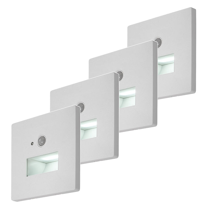 Lunca LED-lámpa, 1 W, IP20, fehér, 3000, 4500, 6500 K, mozgásérzékelő, fényérzékelő, 77198, 4 darab