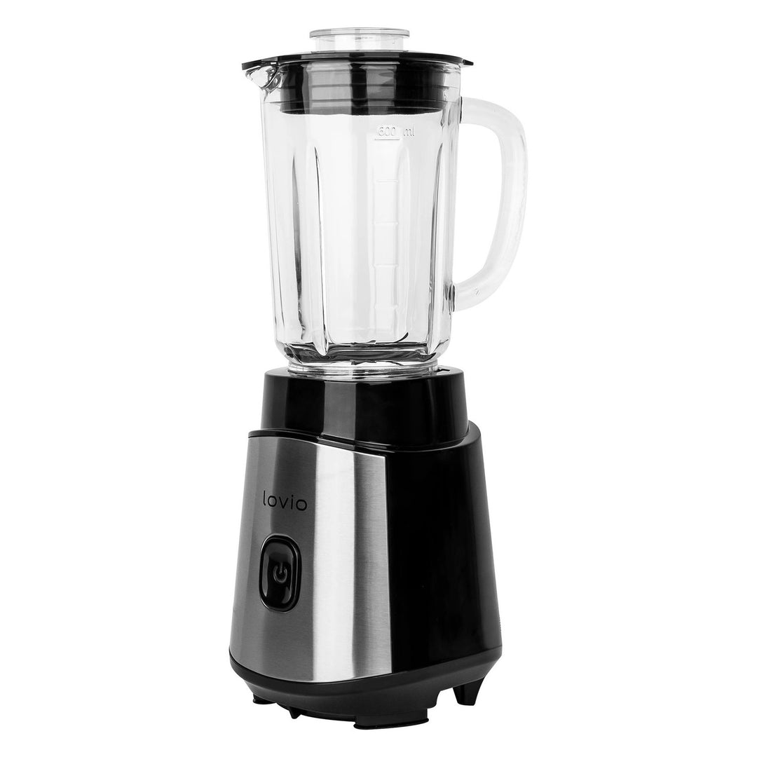 LOVIO LVJBL001 turmixgép, 500 W teljesítmény, 600 ml-es üvegpohár, 3 palack