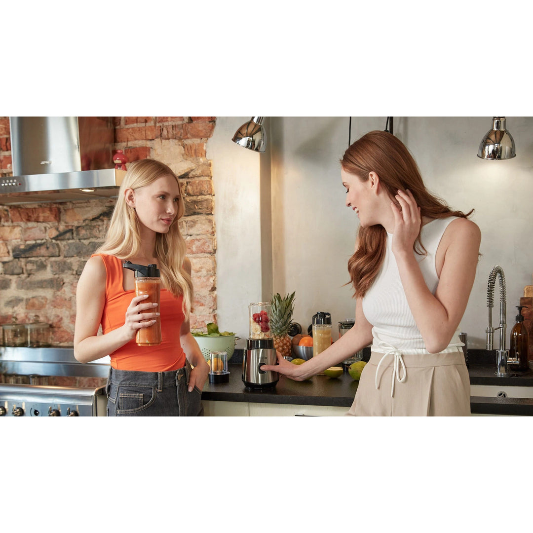 LOVIO LVJBL001 turmixgép, 500 W teljesítmény, 600 ml-es üvegpohár, 3 palack