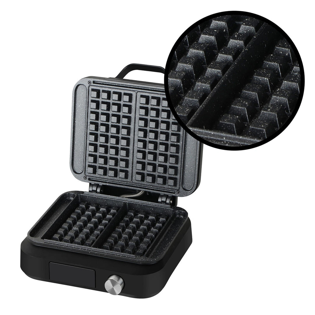 LOVIO PerfectCrisp gofrisütő, 2 nagy gofri, 1500 W, 6 sütési fokozat, LVWF002BK