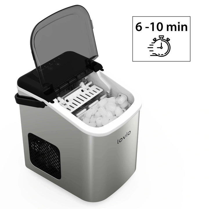 Lovio Crystal Ice háztartási jégkészítő, acél, ezüst színű, gyors jégkészítés
