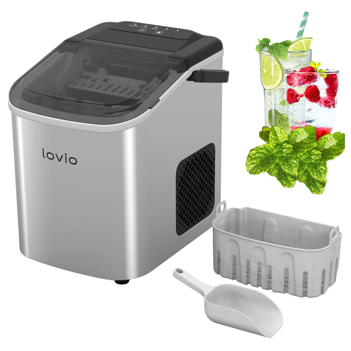 Lovio Crystal Ice háztartási jégkészítő, acél, ezüst színű, gyors jégkészítés