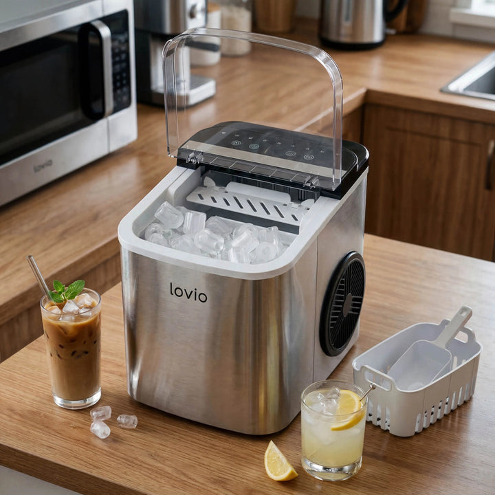 Lovio Crystal Ice Plus háztartási jégkészítő, acél, ezüst színű, gyors jégkészítés