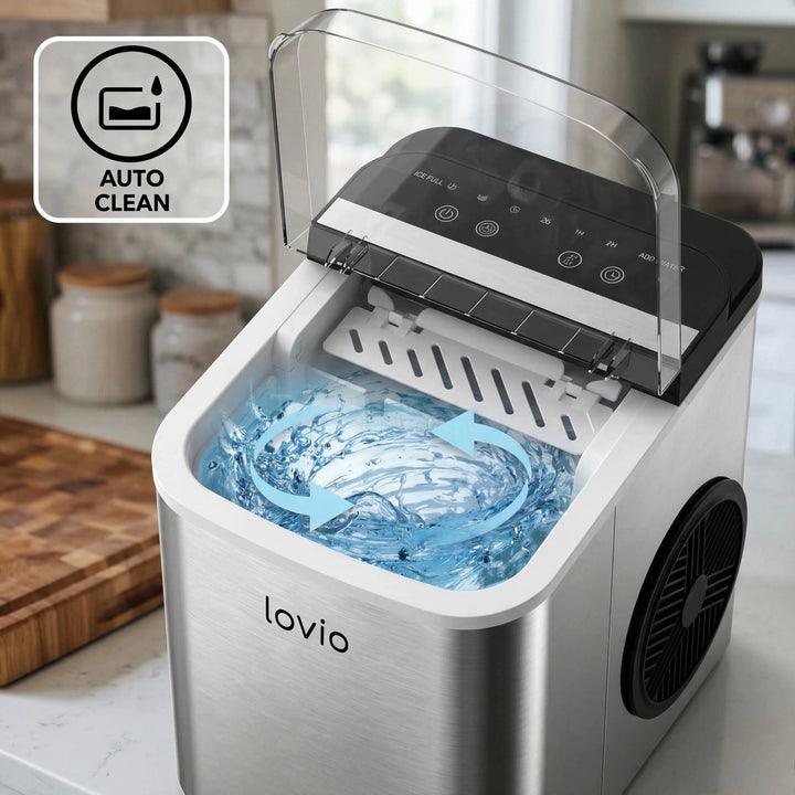 Lovio Crystal Ice Plus háztartási jégkészítő, acél, ezüst színű, gyors jégkészítés