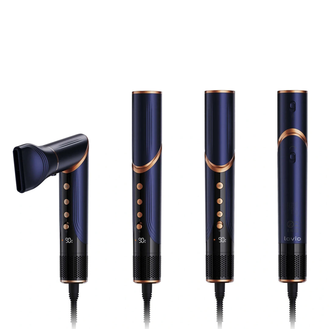 LOVIO AirStyle LVHS001BL 8-in-1 hajszárító-hajformázó ionizáló funkcióval