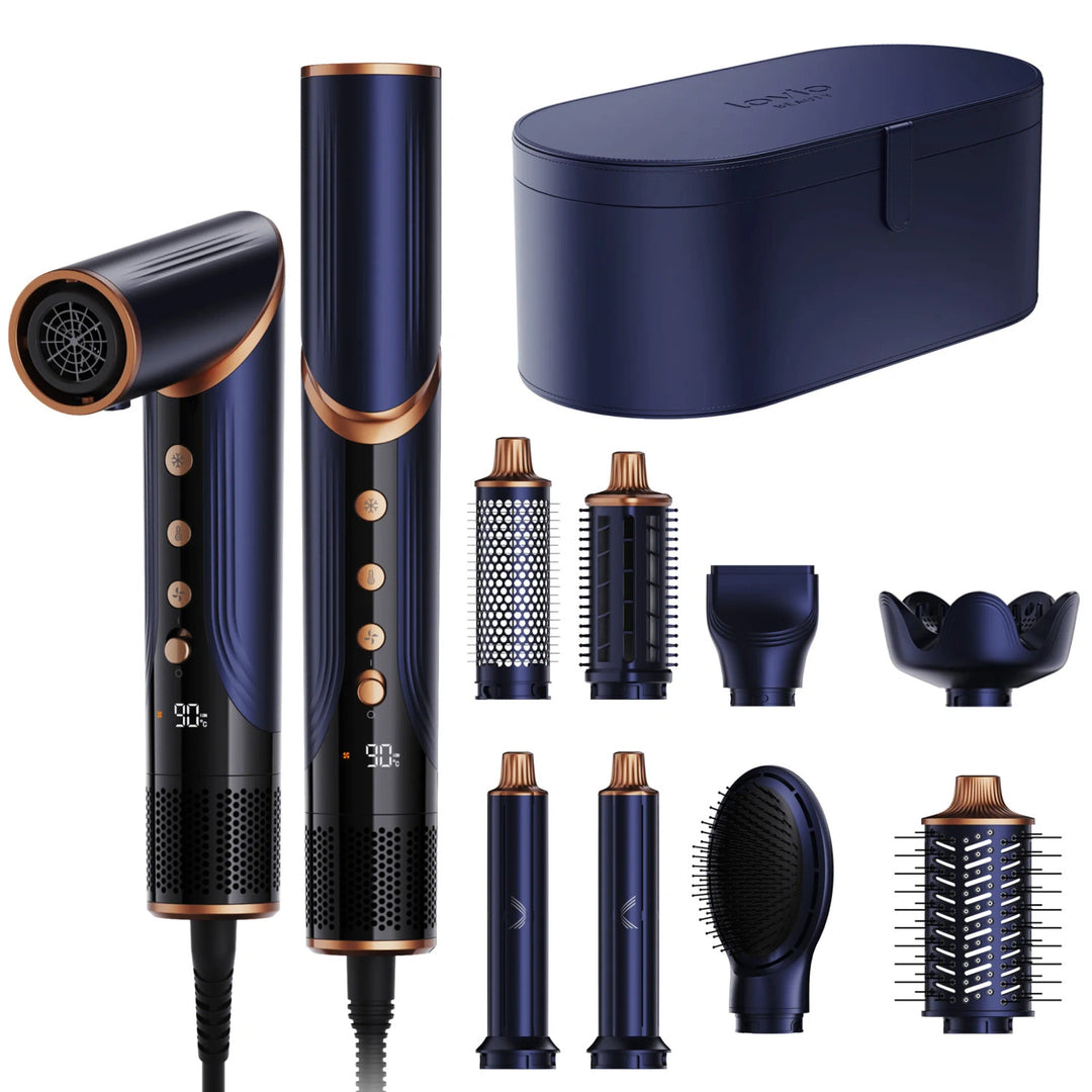LOVIO AirStyle LVHS001BL 8-in-1 hajszárító-hajformázó ionizáló funkcióval