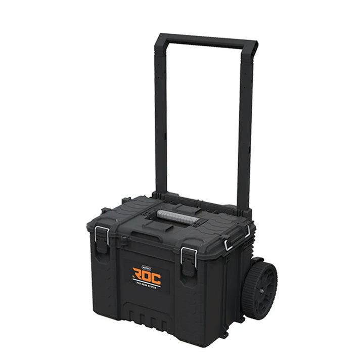 3 darabos Keter ROC Pro Gear 2.0 szerszámos láda szett, összesen 110 literes űrtartalom, IP65 védelem, leszerelhető teleszkópos fogantyú, lakatolási lehetőség, 256982
