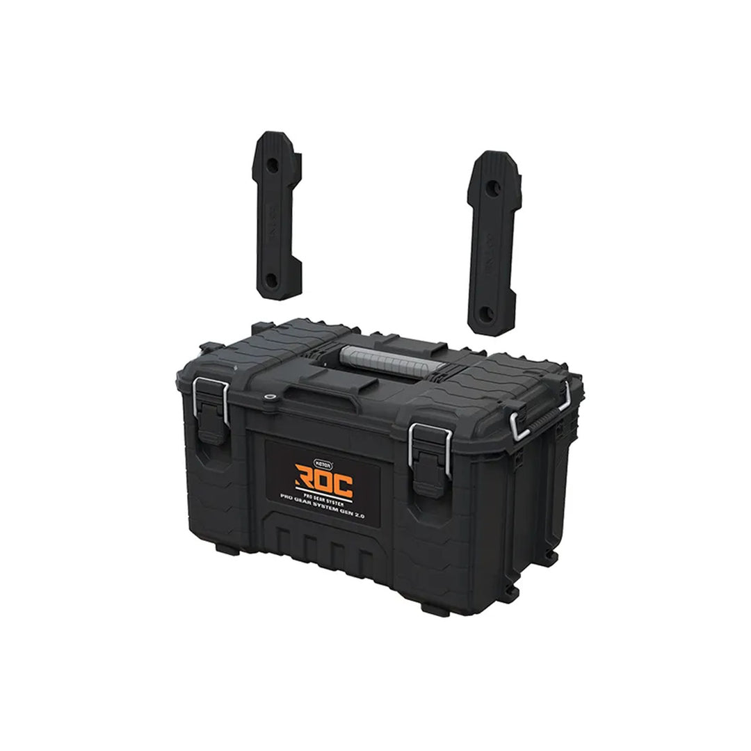 3 darabos Keter ROC Pro Gear 2.0 szerszámos láda szett, összesen 110 literes űrtartalom, IP65 védelem, leszerelhető teleszkópos fogantyú, lakatolási lehetőség, 256982