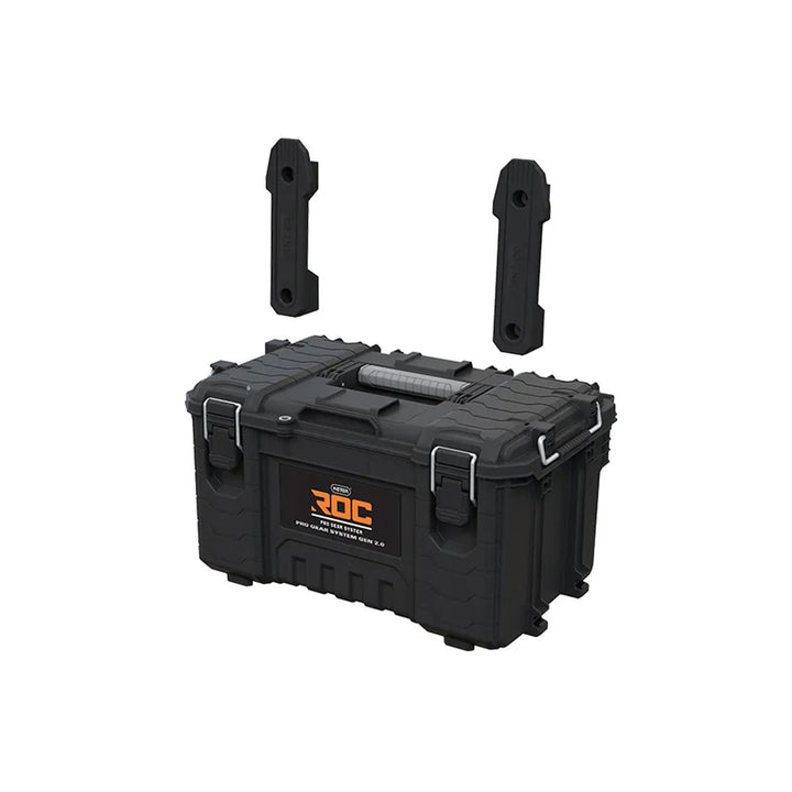 3 darabos Keter ROC Pro Gear 2.0 szerszámos láda szett, összesen 110 literes űrtartalom, IP65 védelem, leszerelhető teleszkópos fogantyú, lakatolási lehetőség, 256982