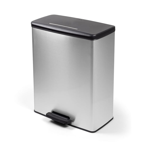 Curver pedálos szemetes, 2x26 l-es tartályokkal, fémbevonatú, ezüst színű, 251002