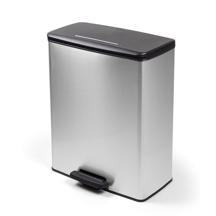 Curver pedálos szemetes, 2x26 l-es tartályokkal, fémbevonatú, ezüst színű, 251002
