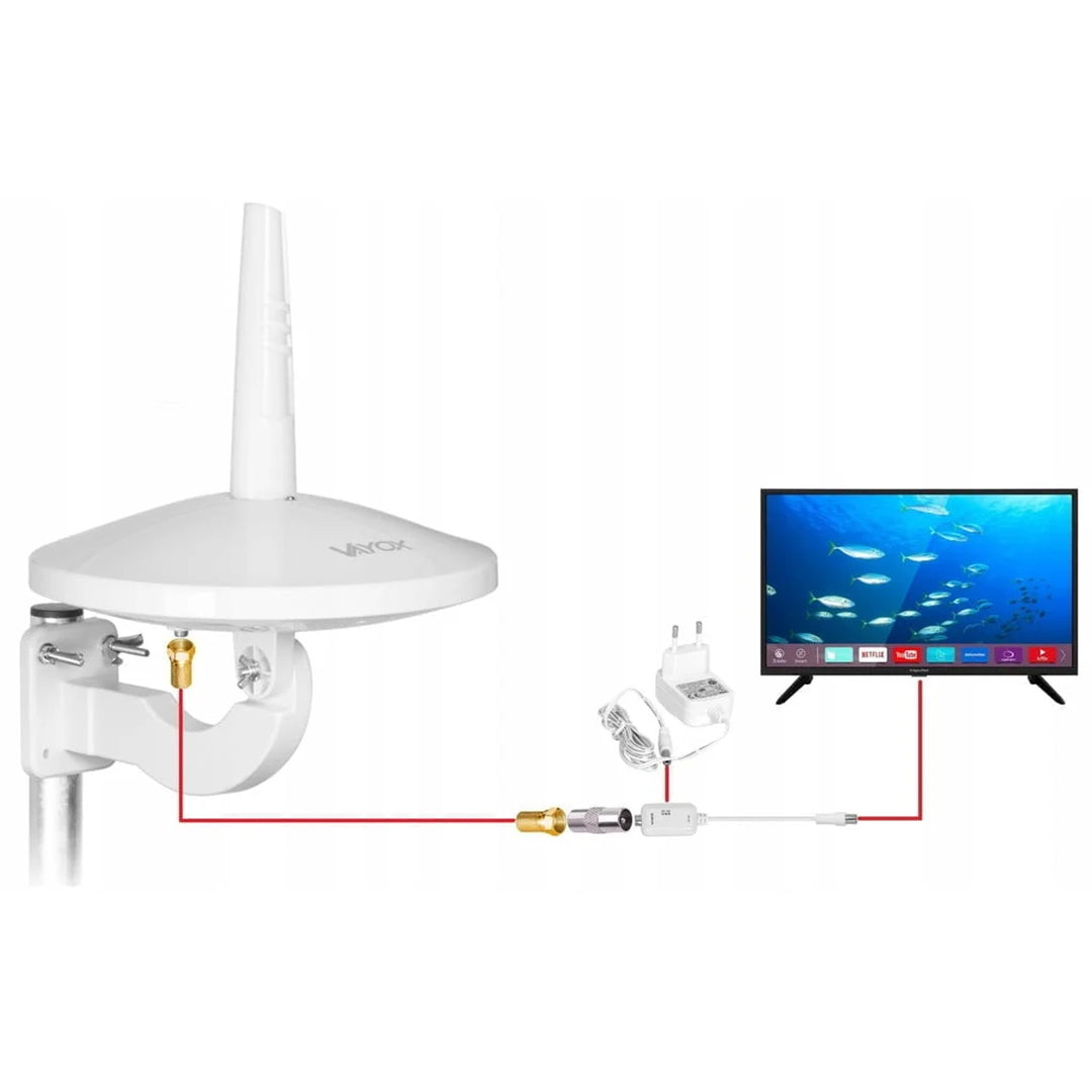 DVB-T/T2 Digital720 combo fehér VA0066 Vayox körsugárzó antenna