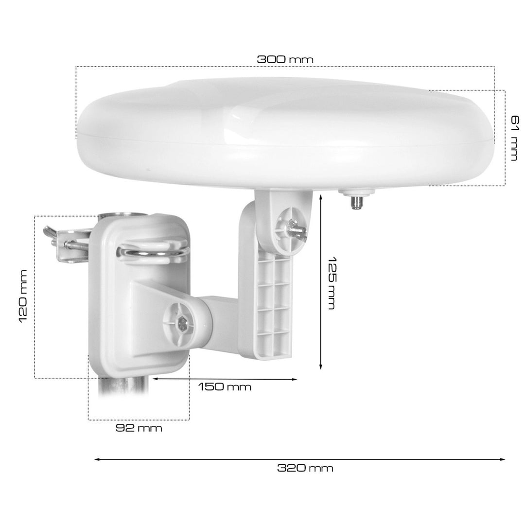 Digital360 4G LTE FM VHF UHF VA0024 Vayox kültéri antenna