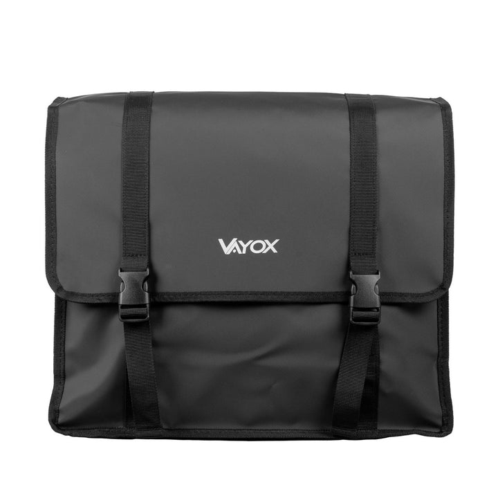 Kettős, PVC-ből készült, fogantyúval ellátott, fekete kerékpáros csomagtartó-táska, 40 l, VA0446, Vayox