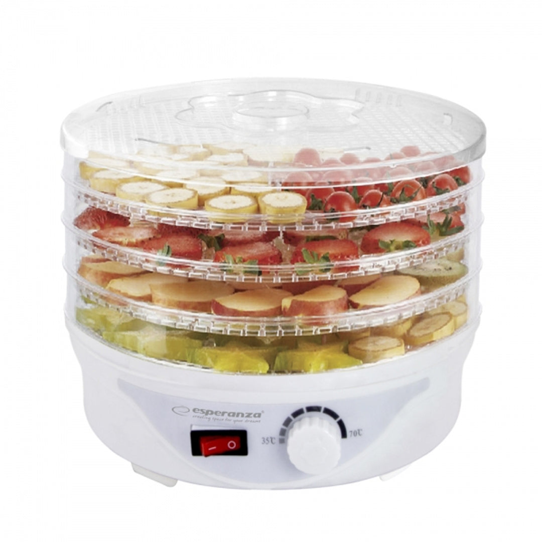 Gomba-, gyümölcs-, zöldség- és fűszernövény-szárító, 250 W, 8 szárítási program, Esperanza