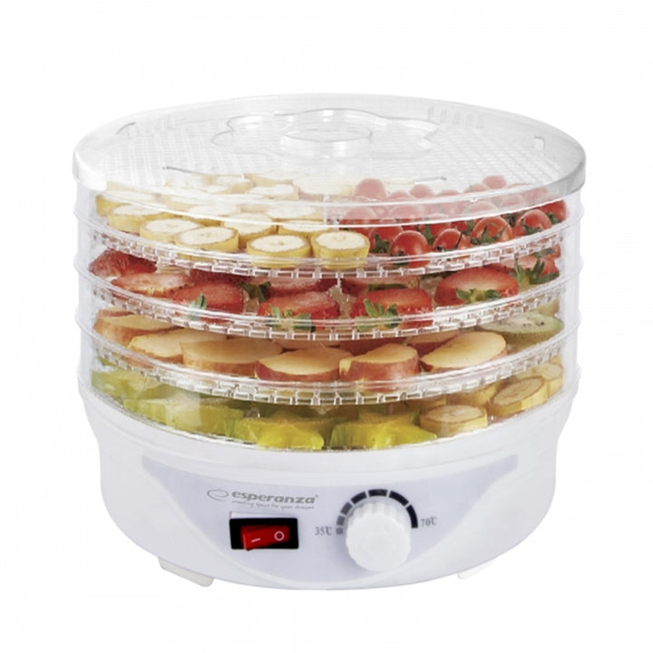 Gomba-, gyümölcs-, zöldség- és fűszernövény-szárító, 250 W, 8 szárítási program, Esperanza