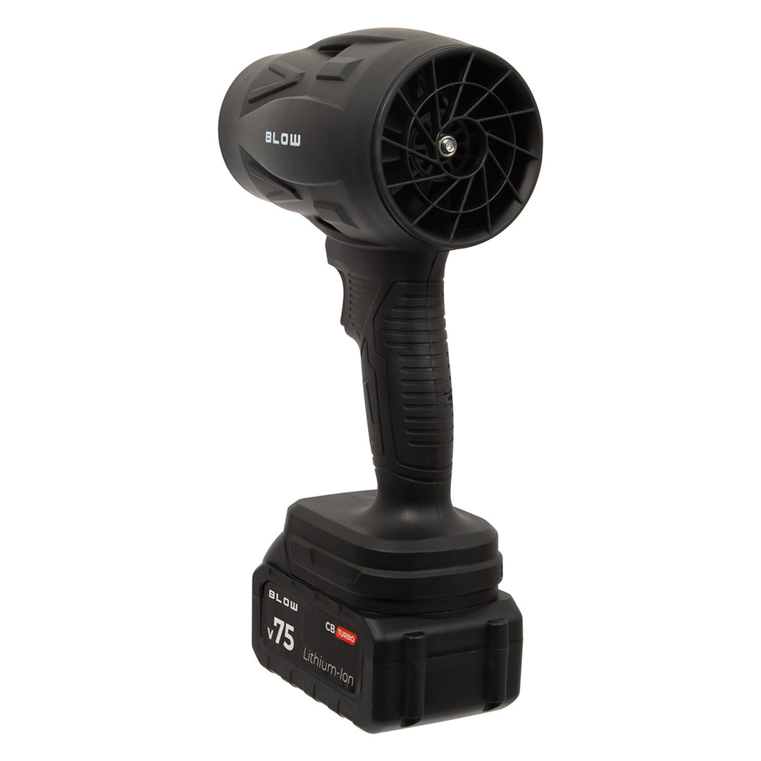 BLOW 21 V CB TURBO akkumulátoros fúvó, 130 000 fordulat/perc, 2,4 Ah, szállítótok