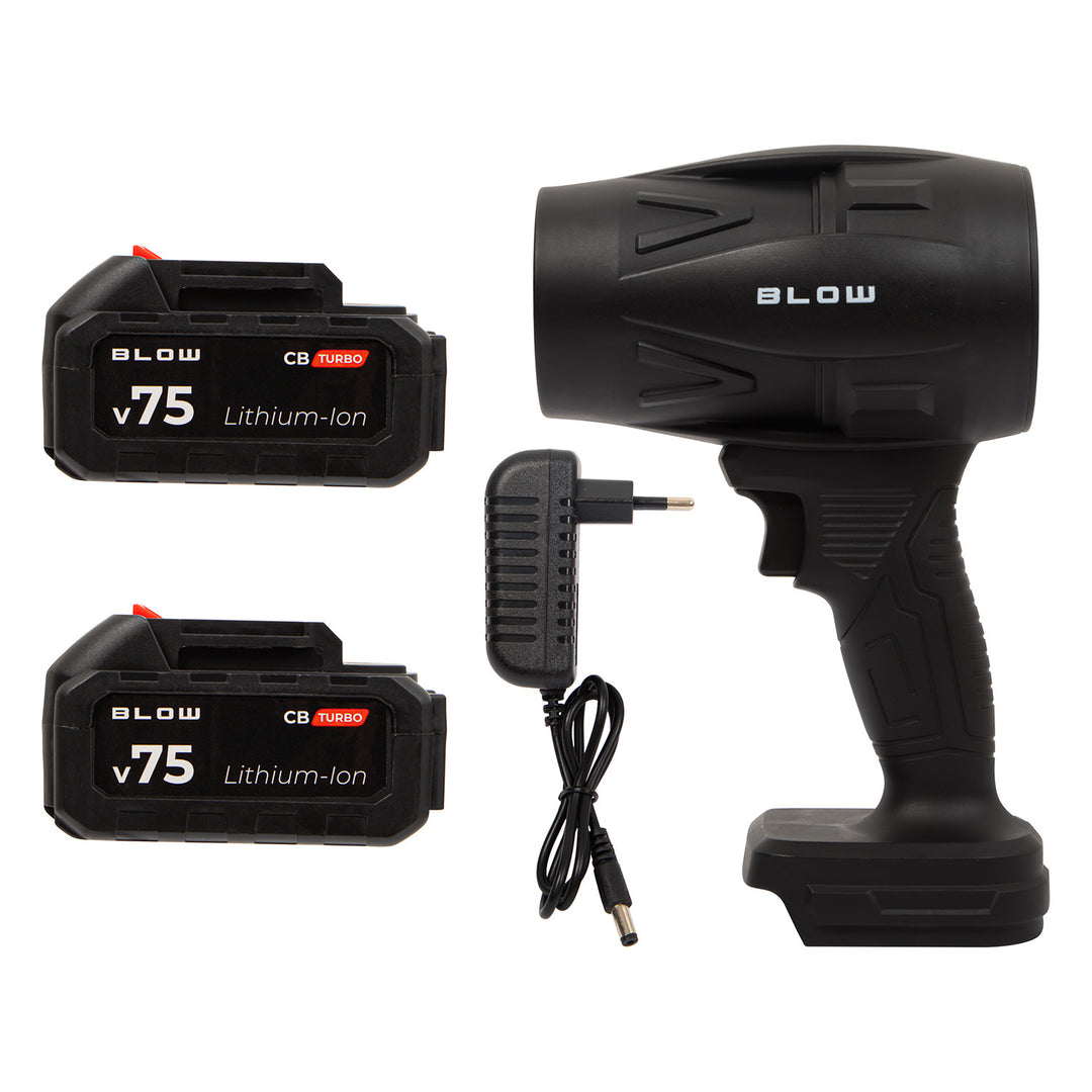 BLOW 21 V CB TURBO akkumulátoros fúvó, 130 000 fordulat/perc, 2,4 Ah, szállítótok