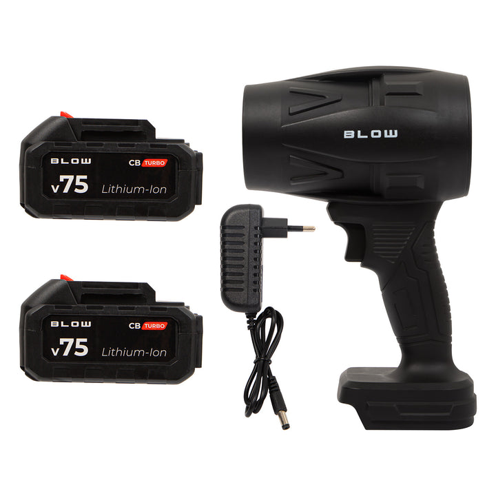 BLOW 21 V CB TURBO akkumulátoros fúvó, 130 000 fordulat/perc, 2,4 Ah, szállítótok