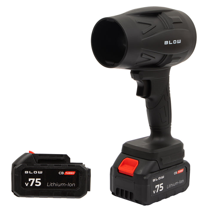 BLOW 21 V CB TURBO akkumulátoros fúvó, 130 000 fordulat/perc, 2,4 Ah, szállítótok