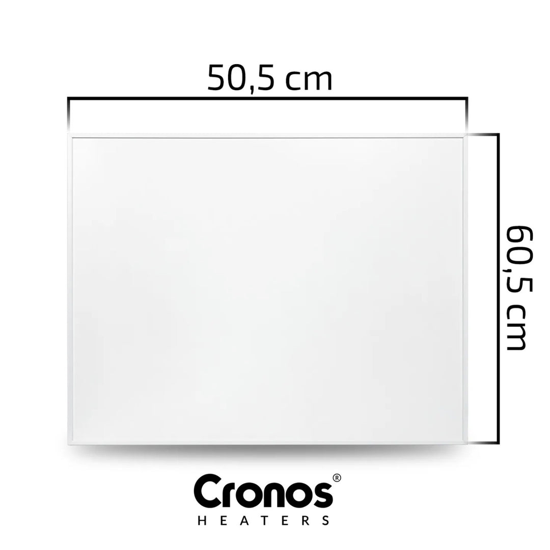 Cronos Graphene infravörös fűtőpanel, 300 W teljesítmény, fehér szín, 8 m²-es helyiséget fűti, távirányítóval, PRO CGP-300TWP