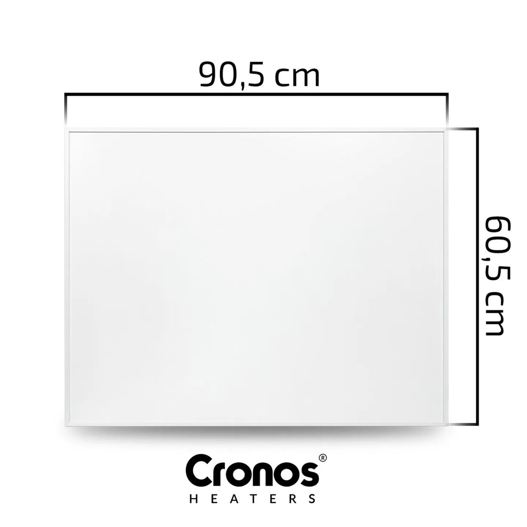 Cronos Graphene infravörös fűtőpanel, 580 W teljesítmény, fehér szín, 16 m²-es helyiséget fűti, távirányítóval, PRO CGP-580TWP