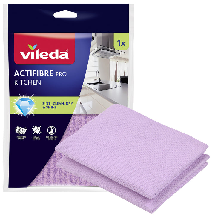Vileda Actifibre Pro konyhai törlőkendő, 1 db, mikroszálas, PVA bevonattal, 60 °C-ig mosható, 183303
