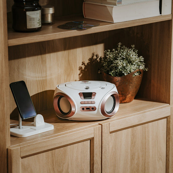 Boombox rádió CD-MP3, USB, FM rádió, AUX, fejhallgató-csatlakozó, Adler, AD 1181