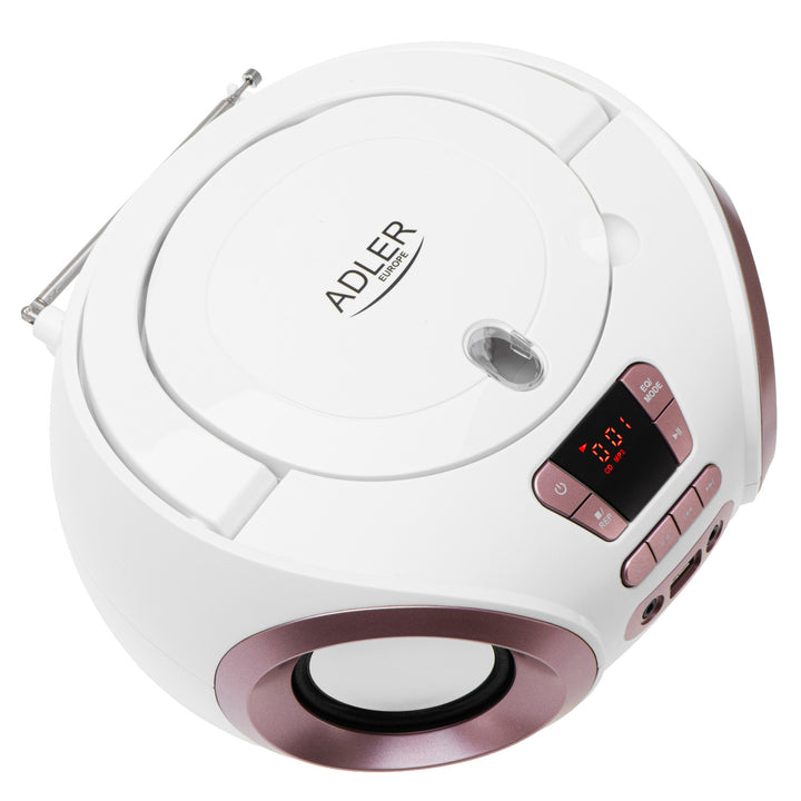 Boombox rádió CD-MP3, USB, FM rádió, AUX, fejhallgató-csatlakozó, Adler, AD 1181