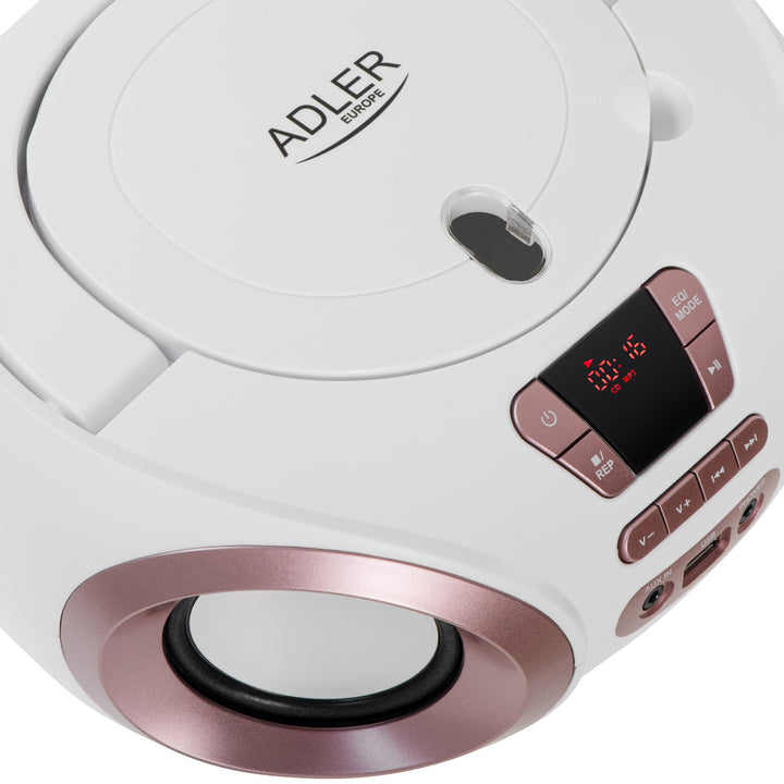 Boombox rádió CD-MP3, USB, FM rádió, AUX, fejhallgató-csatlakozó, Adler, AD 1181