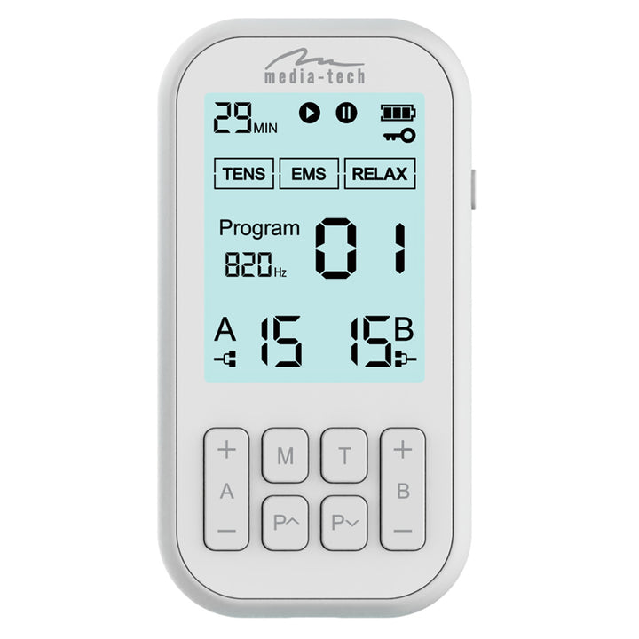 Masszírozó és izomelektrostimulátor, TENS/EMS, 3-in-1 stimuláció, Mediatech, MT6543