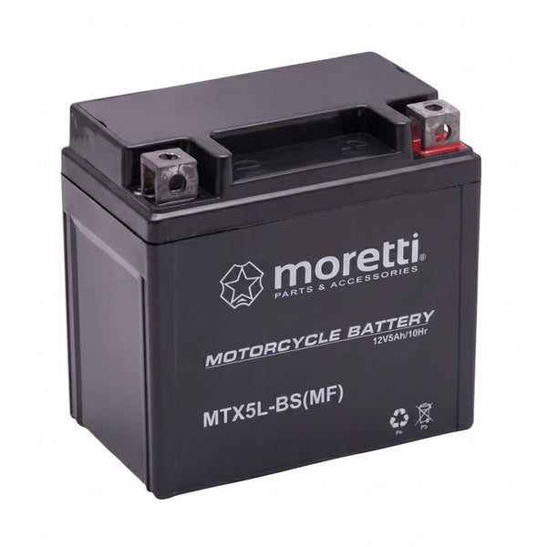 Moretti akkumulátor, 12 V, 5 Ah, AGM (gél), indítóáram 70 A, AKUYTX5L-BSXMOR000
