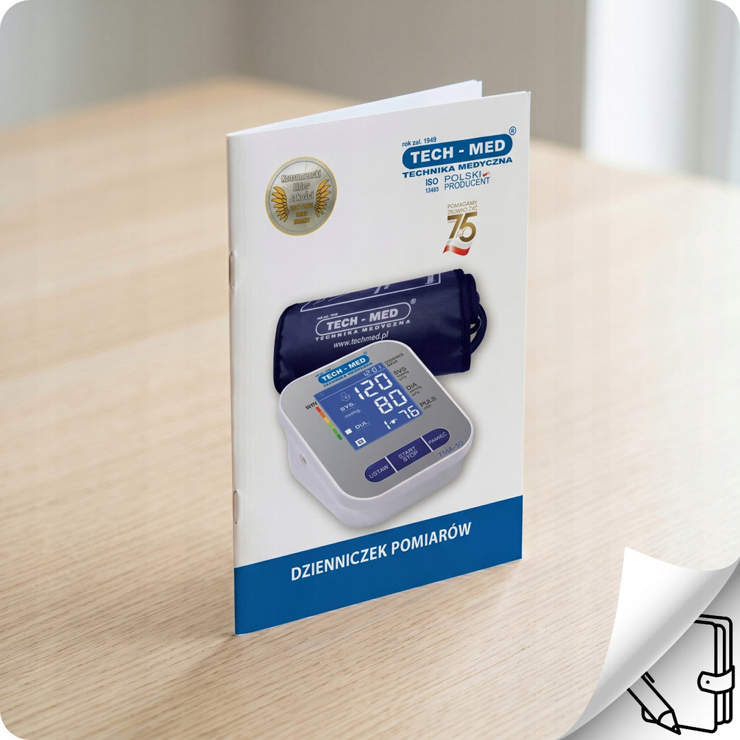 Elektronikus vérnyomásmérő, háttérvilágításos kijelző, 22–32 cm-es mandzsetta, aritmia-jelző, TMA-10, Tech-Med