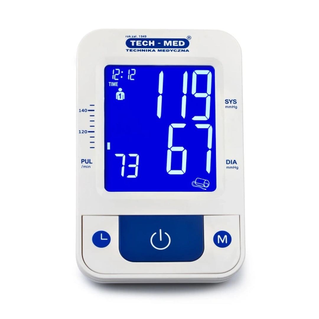 Elektronikus vérnyomásmérő, hangos visszajelzés, 22–42 cm-es mandzsetta, IHB-kijelző, TMA-CONTROL3, Techmed