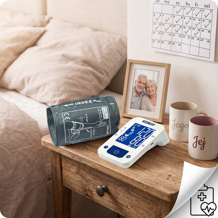Elektronikus vérnyomásmérő, hangos visszajelzés, 22–42 cm-es mandzsetta, IHB-kijelző, TMA-CONTROL3, Techmed