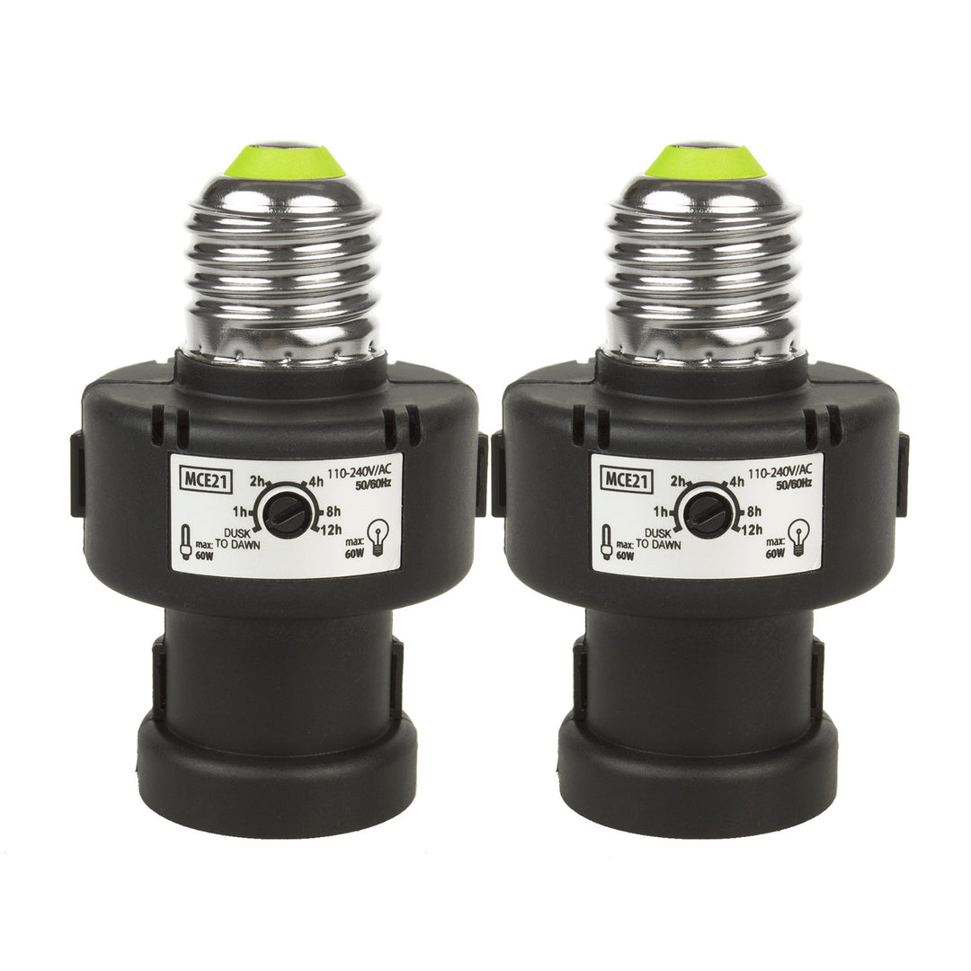 Maclean E27-es izzótartó, 100 W, alkonyatérzékelővel és időzítővel, MCE21B, 2 darab