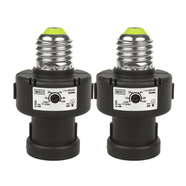 Maclean E27-es izzótartó, 100 W, alkonyatérzékelővel és időzítővel, MCE21B, 2 darab