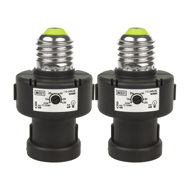 Maclean E27-es izzótartó, 100 W, alkonyatérzékelővel és időzítővel, MCE21B, 2 darab