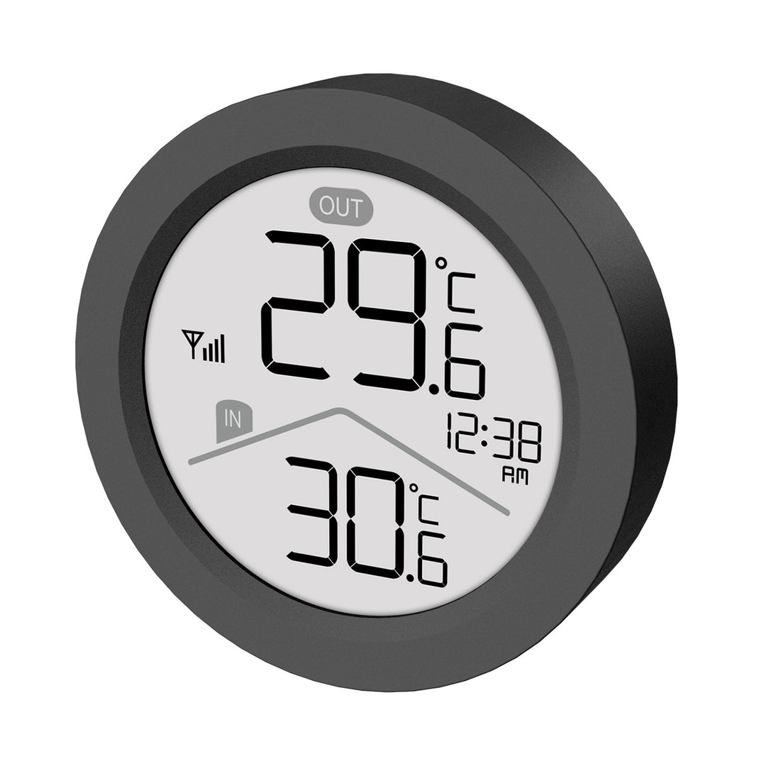 GreenBlue vezeték nélküli időjárásállomás, belső/külső hőmérséklet, óra, °C / °F közötti választási lehetőség, hatótávolság akár 60 m, fekete, GB162 B + 4 db Varta Industrial AAA alkáli elem