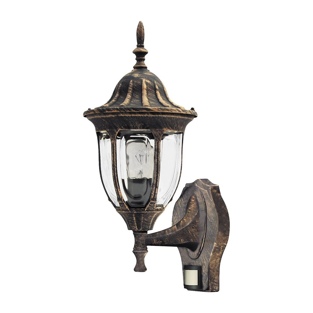Rabalux falilámpa, kültéri, mozgásérzékelővel, IP43, E27, max. 60 W, antik arany, Milano, 2 darab