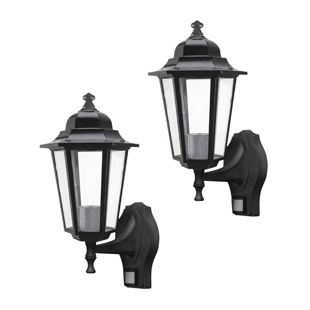 Rabalux falilámpa, kültéri, mozgásérzékelővel, IP43, E27, max. 60 W, fekete, Velence, 2 darab