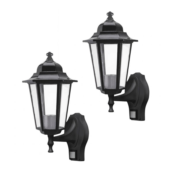 Rabalux falilámpa, kültéri, mozgásérzékelővel, IP43, E27, max. 60 W, fekete, Velence, 2 darab