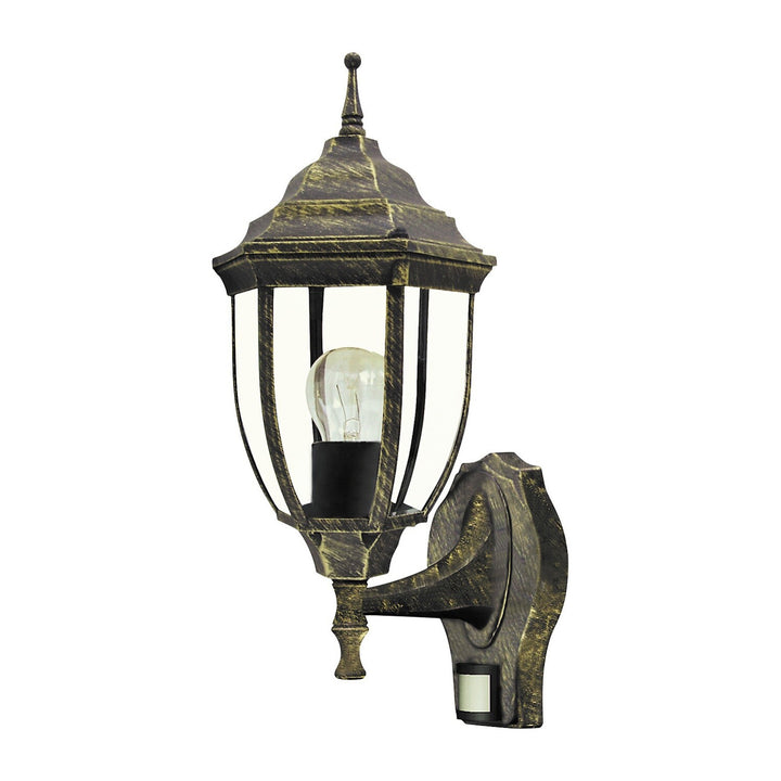 Rabalux falilámpa, kültéri, mozgásérzékelővel, IP43, E27, max. 60 W, antik arany, Nizza, 2 darab